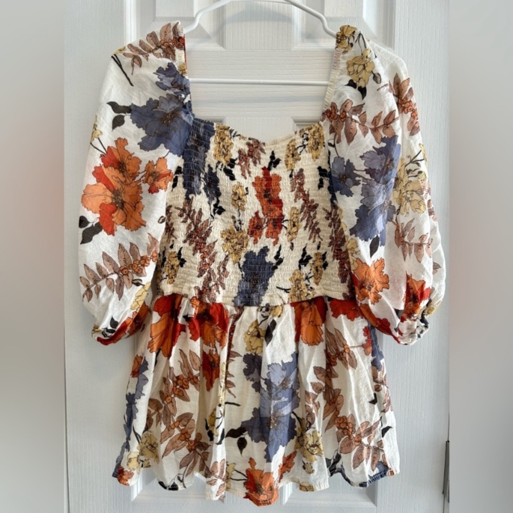 Hayden Smocked Peasant Top